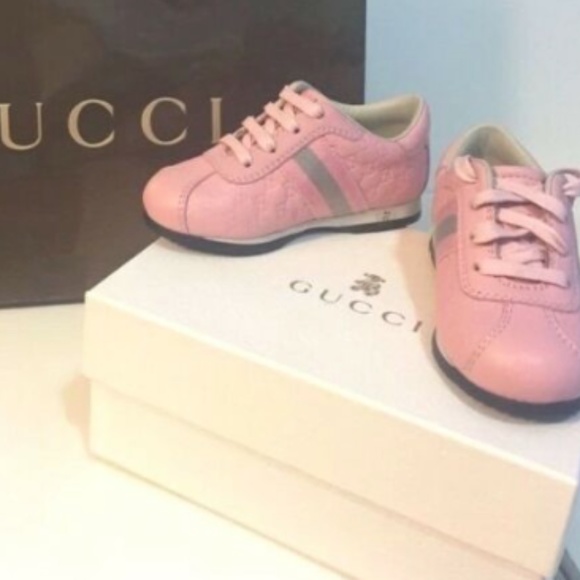 Gucci Other - Gucci Baby Toddler Shoes Sneakers Pink Leather 6